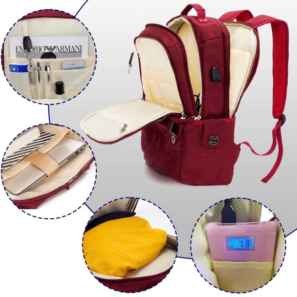 NEW! Laptop Backpack w Charging Port - Picture 4 of 4